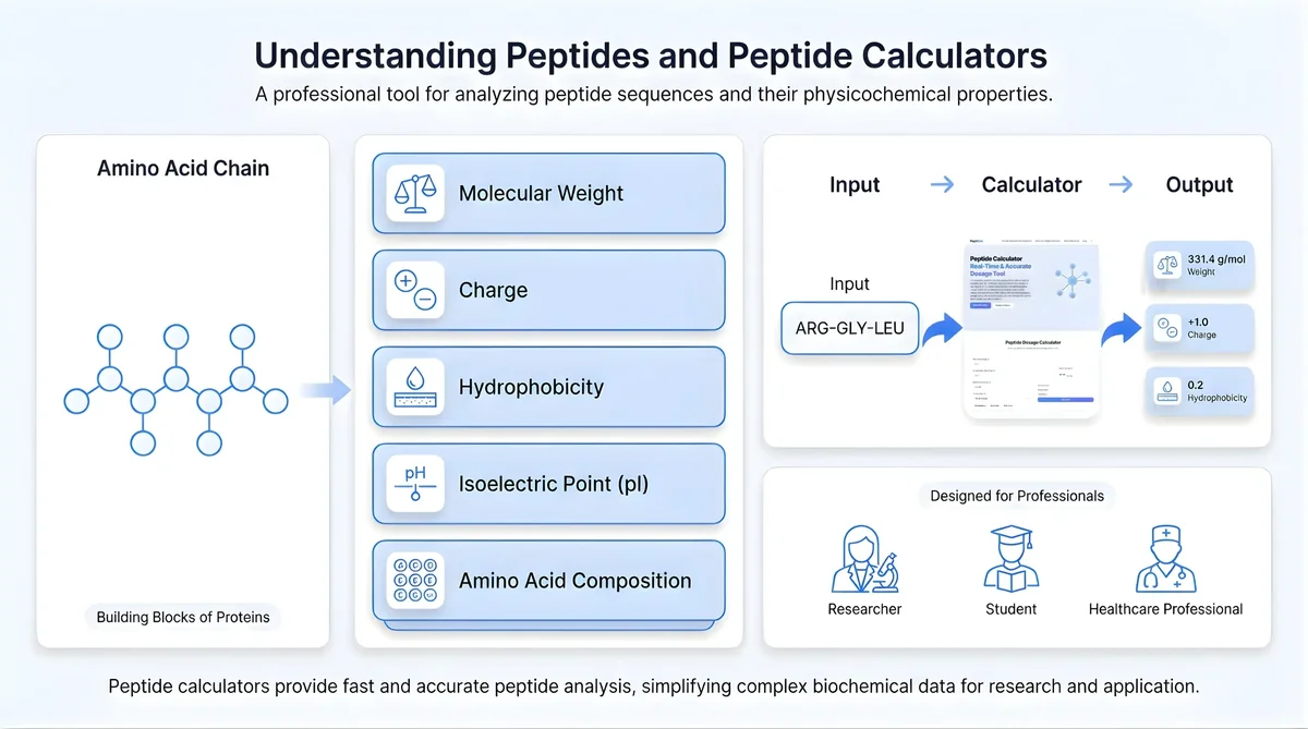 Understanding Peptides and Peptide Calculators Infographic