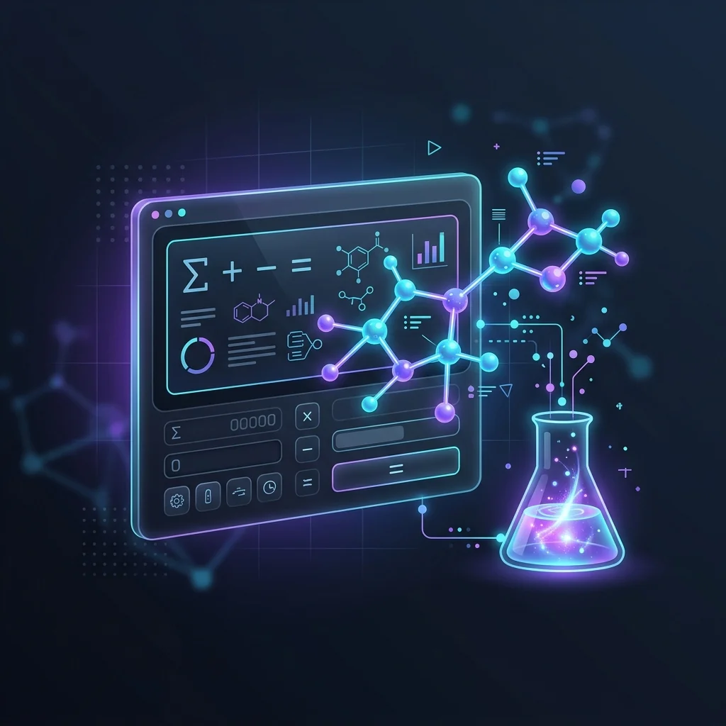 Conceptual illustration of a solubility calculator
