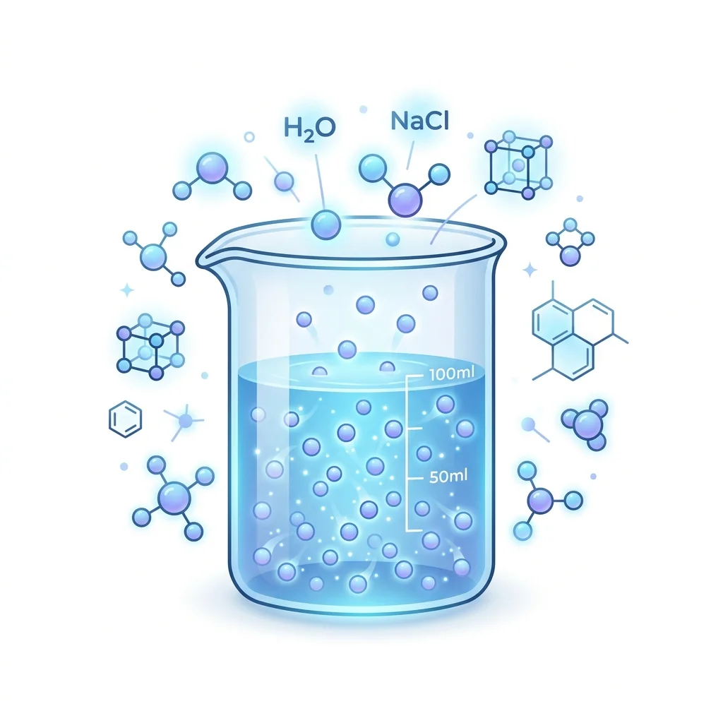 Chemistry Illustration of Solubility Concept
